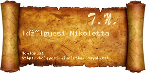 Tölgyesi Nikoletta névjegykártya