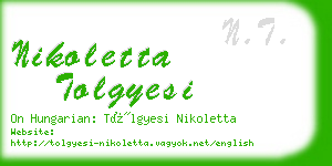nikoletta tolgyesi business card